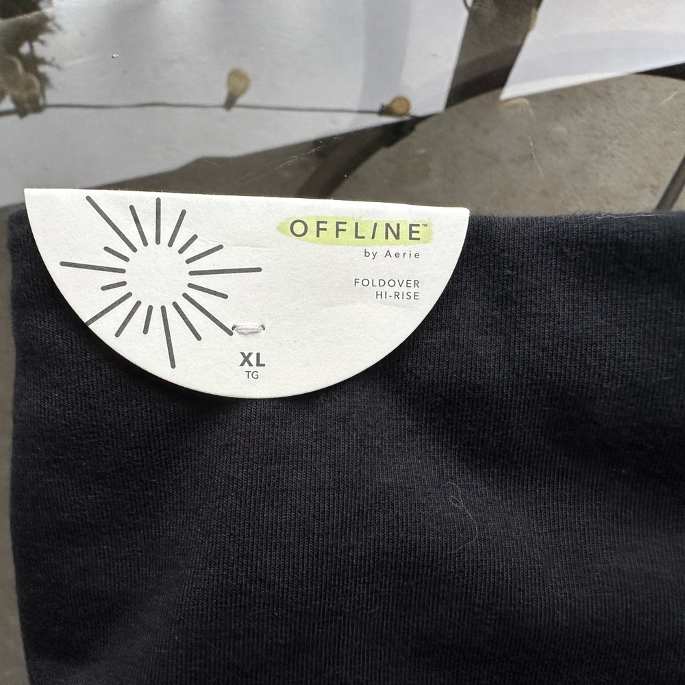 OFFLINE By Aerie OG Foldover High Waisted Super Flare Legging in Black Size XL - Picture 10 of 11